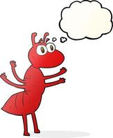 freehand drawn thought bubble cartoon ant vector