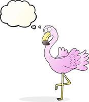 freehand drawn thought bubble cartoon flamingo vector