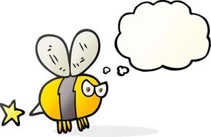 freehand drawn thought bubble cartoon angry bee vector