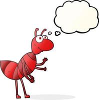 freehand drawn thought bubble cartoon ant vector