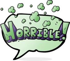 freehand drawn speech bubble cartoon word horrible vector