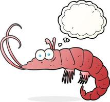 freehand drawn thought bubble cartoon shrimp vector