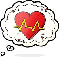 freehand drawn thought bubble cartoon heart rate vector