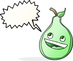 freehand drawn speech bubble cartoon pear vector