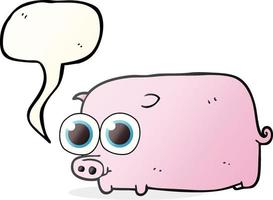 freehand drawn speech bubble cartoon piglet with big pretty eyes vector