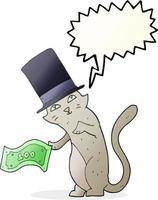 freehand drawn speech bubble cartoon rich cat vector