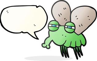 freehand drawn speech bubble cartoon fly vector