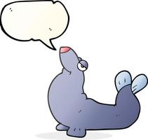 freehand drawn speech bubble cartoon proud seal vector