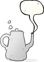 freehand drawn speech bubble cartoon steaming  coffee pot vector