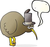 freehand drawn speech bubble cartoon kiwi bird vector