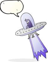 freehand drawn speech bubble cartoon flying saucer vector