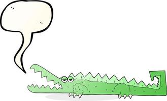 freehand drawn speech bubble cartoon crocodile vector
