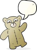 freehand drawn speech bubble cartoon teddy bear vector