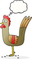 freehand drawn thought bubble cartoon chicken vector