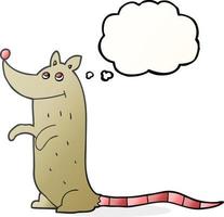 freehand drawn thought bubble cartoon rat vector