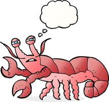 freehand drawn thought bubble cartoon lobster vector