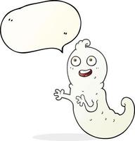 freehand drawn speech bubble cartoon ghost vector