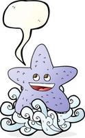 freehand drawn speech bubble cartoon starfish vector