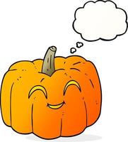 freehand drawn thought bubble cartoon halloween pumpkin vector