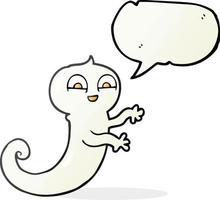 freehand drawn speech bubble cartoon ghost vector