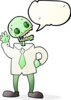 freehand drawn speech bubble cartoon zombie businessman vector