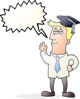 freehand drawn speech bubble cartoon graduate vector