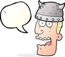 freehand drawn speech bubble cartoon screaming warrior man vector