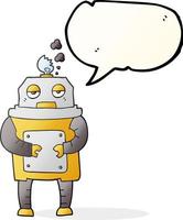 freehand drawn speech bubble cartoon broken robot vector