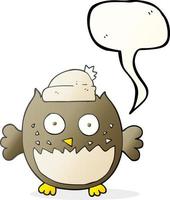 freehand drawn speech bubble cartoon owl vector