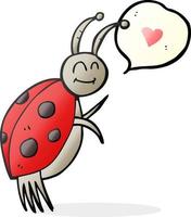 freehand drawn speech bubble cartoon ladybug vector