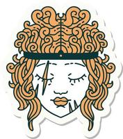 sticker of a human barbarian character vector