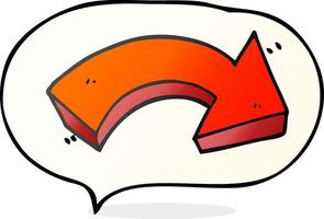 freehand drawn speech bubble cartoon pointing arrow vector