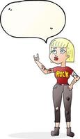 freehand drawn speech bubble cartoon rock girl vector