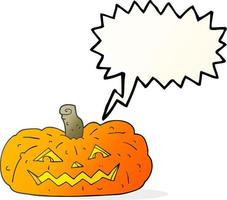 freehand drawn speech bubble cartoon halloween pumpkin vector