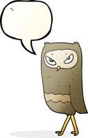 freehand drawn speech bubble cartoon owl vector