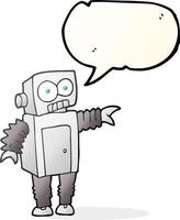 freehand drawn speech bubble cartoon robot vector