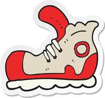 sticker of a cartoon sneaker vector