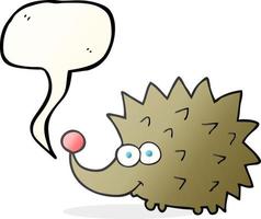 freehand drawn speech bubble cartoon hedgehog vector