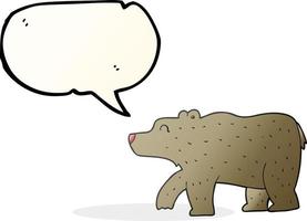 freehand drawn speech bubble cartoon bear vector