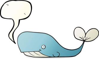 freehand drawn speech bubble cartoon whale vector