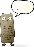 freehand drawn speech bubble cartoon owl vector