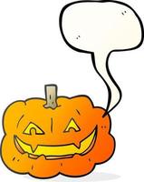 freehand drawn speech bubble cartoon spooky pumpkin vector