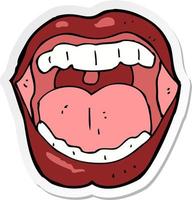 sticker of a cartoon mouth vector