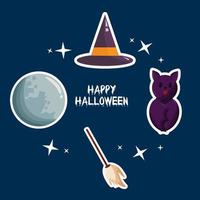Happy halloween sticker set collection vector