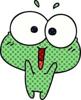 cartoon kawaii excited cute frog vector