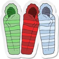 sticker of a cartoon sleeping bags vector