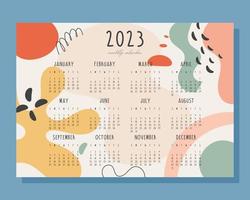 2023 monthly calendar concept vector