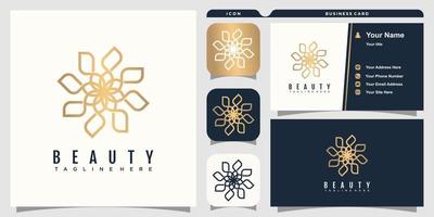 Beauty logo with leaf concept premium vector