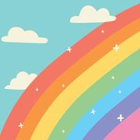 Doodled Rainbow Background Illustration vector