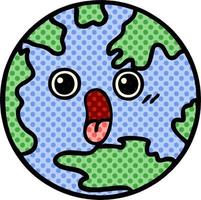 comic book style cartoon planet earth vector